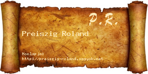 Preiszig Roland névjegykártya