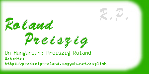 roland preiszig business card